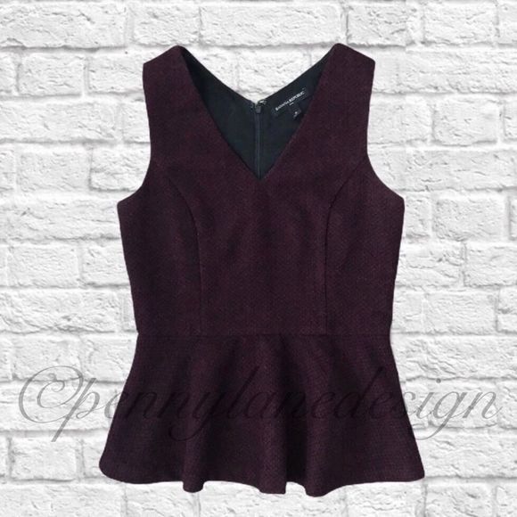 Banana Republic Burgundy Peplum Top - Picture 1 of 7